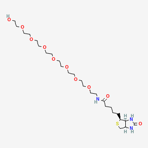 N-(23-Hydroxy-3,6,9,12,15,18,21-heptaoxatricosyl)-5-((3aS,4S,6aR)-2-oxohexahydro-1H-thieno[3,4-d]imidazol-4-yl)pentanamide chemical structure (CAS 2182601-20-1)