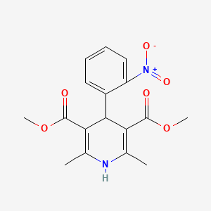 Dimethyl 2,6-dimethyl-4-(2-nitrophenyl)-1,4-dihydropyridine-3,5-dicarboxylate chemical structure (CAS 21829-25-4)