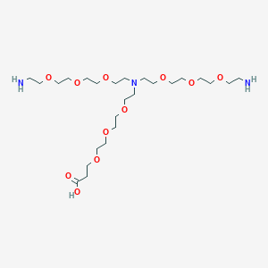 1-Amino-12-(2-(2-(2-(2-aminoethoxy)ethoxy)ethoxy)ethyl)-3,6,9,15,18,21-hexaoxa-12-azatetracosan-24-oic acid chemical structure (CAS 2183440-35-7)