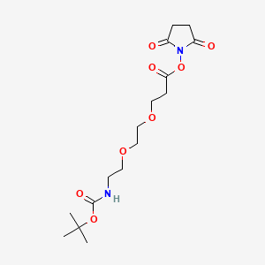 2,5-Dioxopyrrolidin-1-yl 2,2-dimethyl-4-oxo-3,8,11-trioxa-5-azatetradecan-14-oate chemical structure (CAS 2183440-73-3)