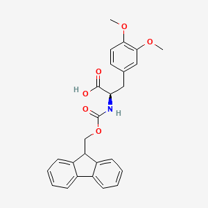 (R)-2-((((9H-Fluoren-9-yl)methoxy)carbonyl)amino)-3-(3,4-dimethoxyphenyl)propanoic acid chemical structure (CAS 218457-81-9)