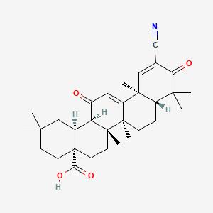(4aS,6aR,6bS,8aR,12aS,14aR,14bS)-11-Cyano-2,2,6a,6b,9,9,12a-heptamethyl-10,14-dioxo-1,3,4,5,6,6a,6b,7,8,8a,9,10,12a,14,14a,14b-hexadecahydropicene-4a(2H)-carboxylic acid chemical structure (CAS 218600-44-3)