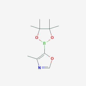 4-Methyl-5-(4,4,5,5-tetramethyl-1,3,2-dioxaborolan-2-yl)oxazole chemical structure (CAS 2186640-06-0)