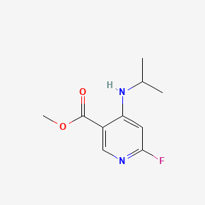 Methyl 6-fluoro-4-(isopropylamino)pyridine-3-carboxylate chemical structure (CAS 2187434-95-1)