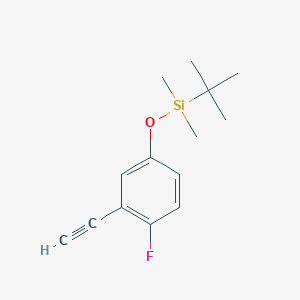 tert-Butyl(3-ethynyl-4-fluorophenoxy)dimethylsilane chemical structure (CAS 2187435-17-0)