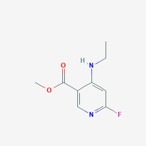 Methyl 4-(ethylamino)-6-fluoropyridine-3-carboxylate chemical structure (CAS 2187435-18-1)