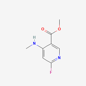 Methyl 6-fluoro-4-(methylamino)pyridine-3-carboxylate chemical structure (CAS 2187435-19-2)