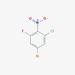 1-Bromo-3-chloro-5-fluoro-4-nitrobenzene chemical structure (CAS 218797-71-8)