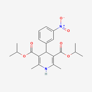 Diisopropyl 2,6-dimethyl-4-(3-nitrophenyl)-1,4-dihydropyridine-3,5-dicarboxylate chemical structure (CAS 21881-78-7)