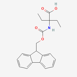 2-((((9H-Fluoren-9-yl)methoxy)carbonyl)amino)-2-ethylbutanoic acid chemical structure (CAS 218926-46-6)
