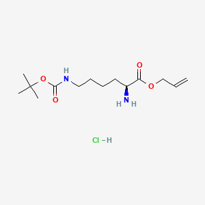 (S)-Allyl 2-amino-6-((tert-butoxycarbonyl)amino)hexanoate hydrochloride chemical structure (CAS 218938-64-8)