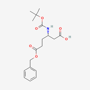 (S)-6-(Benzyloxy)-3-((tert-butoxycarbonyl)amino)-6-oxohexanoic acid chemical structure (CAS 218943-30-7)