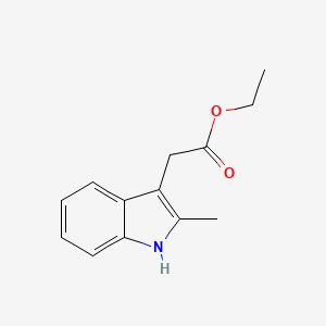 Ethyl 2-(2-methyl-1H-indol-3-yl)acetate chemical structure (CAS 21909-49-9)