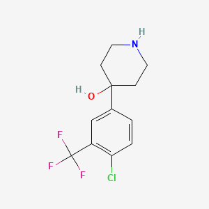 4-(4-Chloro-3-(trifluoromethyl)phenyl)piperidin-4-ol chemical structure (CAS 21928-50-7)
