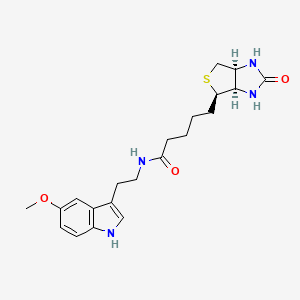 rel-N-(2-(5-Methoxy-1H-indol-3-yl)ethyl)-5-((3aR,4R,6aS)-2-oxohexahydro-1H-thieno[3,4-d]imidazol-4-yl)pentanamide chemical structure (CAS 2193462-87-0)