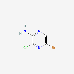 5-Bromo-3-chloropyrazin-2-amine chemical structure (CAS 21943-13-5)