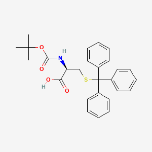 (R)-2-((tert-Butoxycarbonyl)amino)-3-(tritylthio)propanoic acid chemical structure (CAS 21947-98-8)