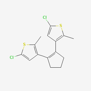 5-Chloro-3-[2-(5-chloro-2-methylthien-3-yl)cyclopent-1-en-1-yl]-2-methylthiophene chemical structure (CAS 219537-97-0)