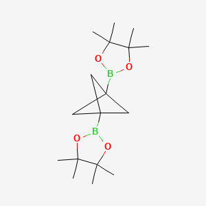1,3-Bis(4,4,5,5-tetramethyl-1,3,2-dioxaborolan-2-yl)bicyclo[1.1.1]pentane chemical structure (CAS 2195389-90-1)