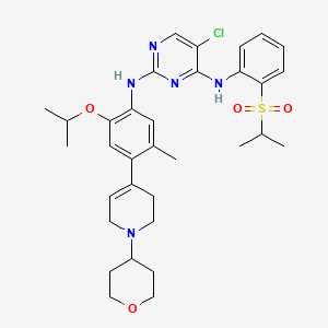 5-Chloro-N2-(2-isopropoxy-5-methyl-4-(1-(tetrahydro-2H-pyran-4-yl)-1,2,3,6-tetrahydropyridin-4-yl)phenyl)-N4-(2-(isopropylsulfonyl)phenyl)pyrimidine-2,4-diamine chemical structure (CAS 2196186-84-0)