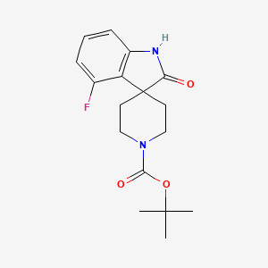 tert-Butyl 4-fluoro-2-oxospiro[indoline-3,4'-piperidine]-1'-carboxylate chemical structure (CAS 2197055-58-4)