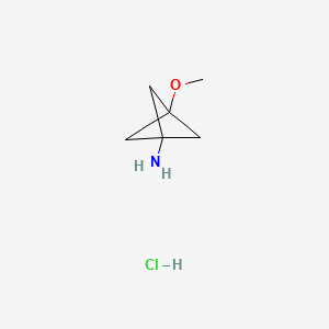 3-Methoxybicyclo[1.1.1]pentan-1-amine hydrochloride chemical structure (CAS 2197502-05-7)