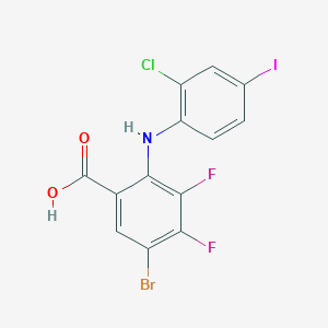 5-Bromo-2-((2-chloro-4-iodophenyl)amino)-3,4-difluorobenzoic acid chemical structure (CAS 219796-79-9)