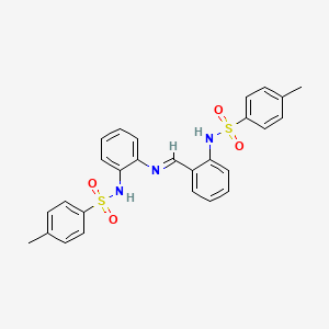 4-Methyl-N-(2-((2-((4-methylphenyl)sulfonamido)benzylidene)amino)phenyl)benzenesulfonamide chemical structure (CAS 219832-49-2)