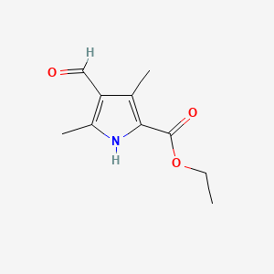 Ethyl 4-formyl-3,5-dimethyl-1H-pyrrole-2-carboxylate chemical structure (CAS 2199-64-6)