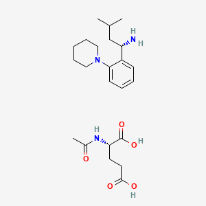 (S)-3-Methyl-1-(2-piperidinophenyl)butylamine N-Acetyl-L-glutamate chemical structure (CAS 219921-94-5)