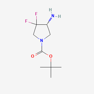 tert-Butyl (R)-4-amino-3,3-difluoropyrrolidine-1-carboxylate chemical structure (CAS 2199214-47-4)