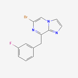 6-Bromo-8-(3-fluorobenzyl)imidazo[1,2-a]pyrazine chemical structure (CAS 2201049-54-7)