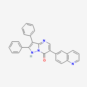 2,3-Diphenyl-6-(quinolin-6-yl)pyrazolo[1,5-a]pyrimidin-7(4H)-one chemical structure (CAS 2201066-35-3)