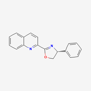 (R)-4-Phenyl-2-(quinolin-2-yl)-4,5-dihydrooxazole chemical structure (CAS 220108-54-3)