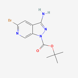 tert-Butyl 3-amino-5-bromo-1H-pyrazolo[3,4-c]pyridine-1-carboxylate chemical structure (CAS 2201100-15-2)