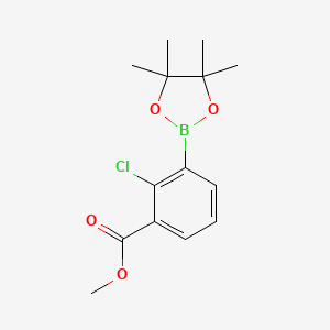 Methyl 2-chloro-3-(4,4,5,5-tetramethyl-1,3,2-dioxaborolan-2-yl)benzoate chemical structure (CAS 2201133-24-4)