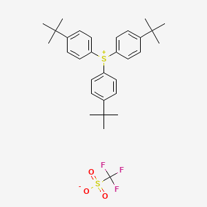 Tris(4-(tert-butyl)phenyl)sulfonium trifluoromethanesulfonate chemical structure (CAS 220155-94-2)