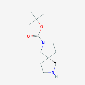 tert-Butyl (R)-2,7-diazaspiro[4.4]nonane-2-carboxylate chemical structure (CAS 2201785-36-4)