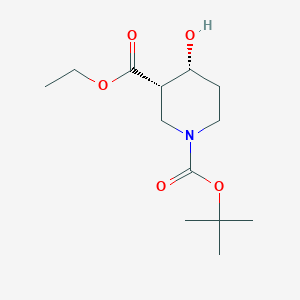 1-(tert-Butyl) 3-ethyl (3S,4R)-4-hydroxypiperidine-1,3-dicarboxylate chemical structure (CAS 220182-15-0)