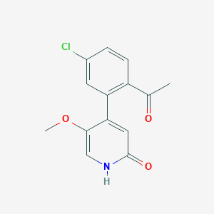 4-(2-Acetyl-5-chlorophenyl)-5-methoxypyridin-2(1H)-one chemical structure (CAS 2201839-83-8)