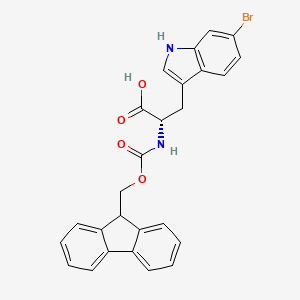 (S)-2-((((9H-Fluoren-9-yl)methoxy)carbonyl)amino)-3-(6-bromo-1H-indol-3-yl)propanoic acid chemical structure (CAS 2201944-69-4)