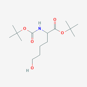 tert-Butyl 2-((tert-butoxycarbonyl)amino)-6-hydroxyhexanoate chemical structure (CAS 220243-81-2)