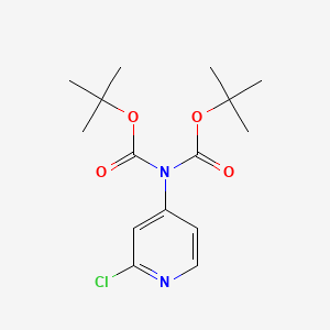 tert-Butyl (tert-butoxycarbonyl)(2-chloropyridin-4-yl)carbamate chemical structure (CAS 220270-49-5)