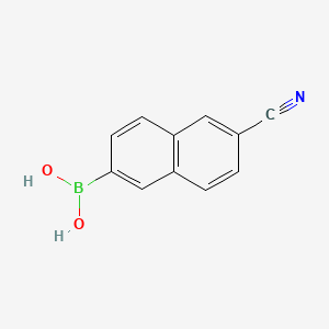 (6-Cyanonaphthalen-2-yl)boronic acid chemical structure (CAS 220299-56-9)