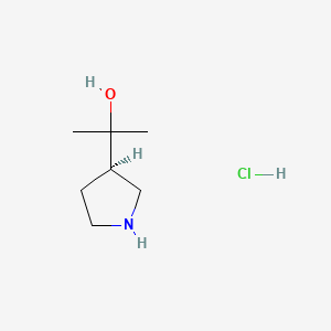 (R)-2-(Pyrrolidin-3-yl)propan-2-ol hydrochloride chemical structure (CAS 2203403-97-6)