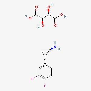 (1R,2S)-2-(3,4-Difluorophenyl)cyclopropanamine (2R,3R)-2,3-Dihydroxysuccinate chemical structure (CAS 220352-39-6)