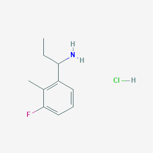 1-(3-Fluoro-2-methylphenyl)propan-1-amine hydrochloride chemical structure (CAS 2204052-12-8)