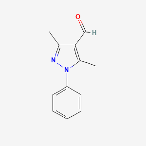 3,5-Dimethyl-1-phenyl-1H-pyrazole-4-carbaldehyde chemical structure (CAS 22042-79-1)