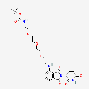 tert-Butyl (2-(2-(2-(2-((2-(2,6-dioxopiperidin-3-yl)-1,3-dioxoisoindolin-4-yl)amino)ethoxy)ethoxy)ethoxy)ethyl)carbamate chemical structure (CAS 2204246-03-5)