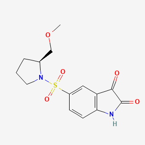 (S)-5-((2-(Methoxymethyl)pyrrolidin-1-yl)sulfonyl)indoline-2,3-dione chemical structure (CAS 220509-74-0)